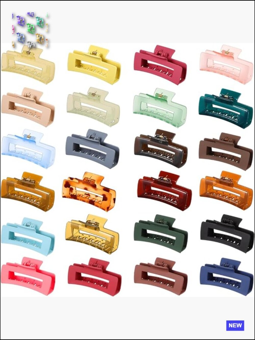 Bulk 24 Hair Claw Clips Large Plastic Strong Hold Banana Barrettes for Thick